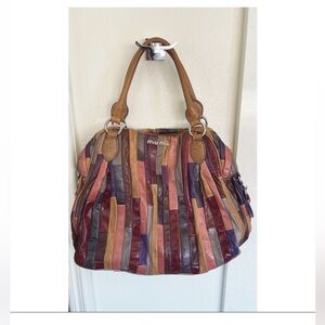 Authentic Miu Miu Napa Patch Satchel Bag